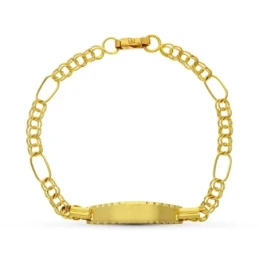 Esclava oro 18k niña Primera Comunión 17.5 cm. cadena húngara chapa d