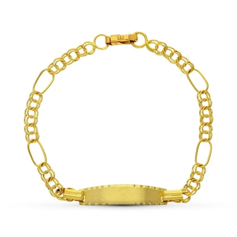 Esclava oro 18k niña Primera Comunión 17.5 cm. cadena húngara chapa d