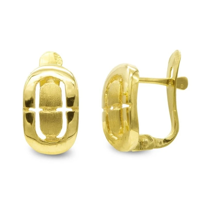 Pendientes oro 18k niña Primera Comunión 10 mm. rectangulares formas