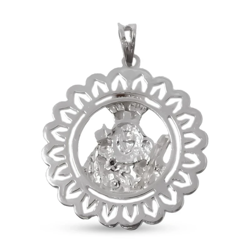 Virgen de la Cabeza Medalla Religiosa en Plata de Ley 925m maciza de