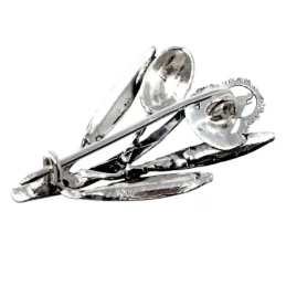 Alfiler plata Ley 925m 31mm. rama olivo hojas aceituna Virgen de la Cabeza detalles tallados