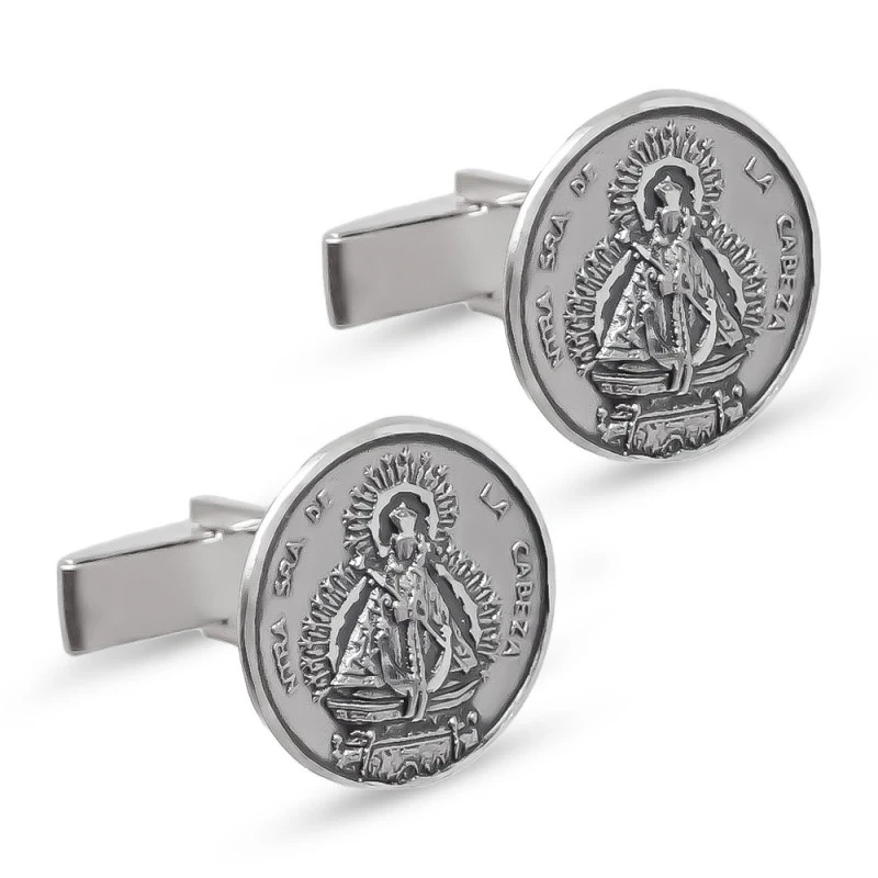 Virgen de la Cabeza Gemelos en Plata de Ley 925m macizos de 17 mm.
