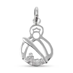 Virgen de la Cabeza Colgante en Plata de Ley 925m macizo de 26 mm. ca