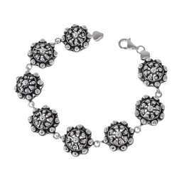 Pulsera plata ley 925m oxidado charro  [AB0042]