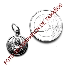 Medalla plata ley 925m oxidada escapulario V Carmen C Jesús [AA1022]
