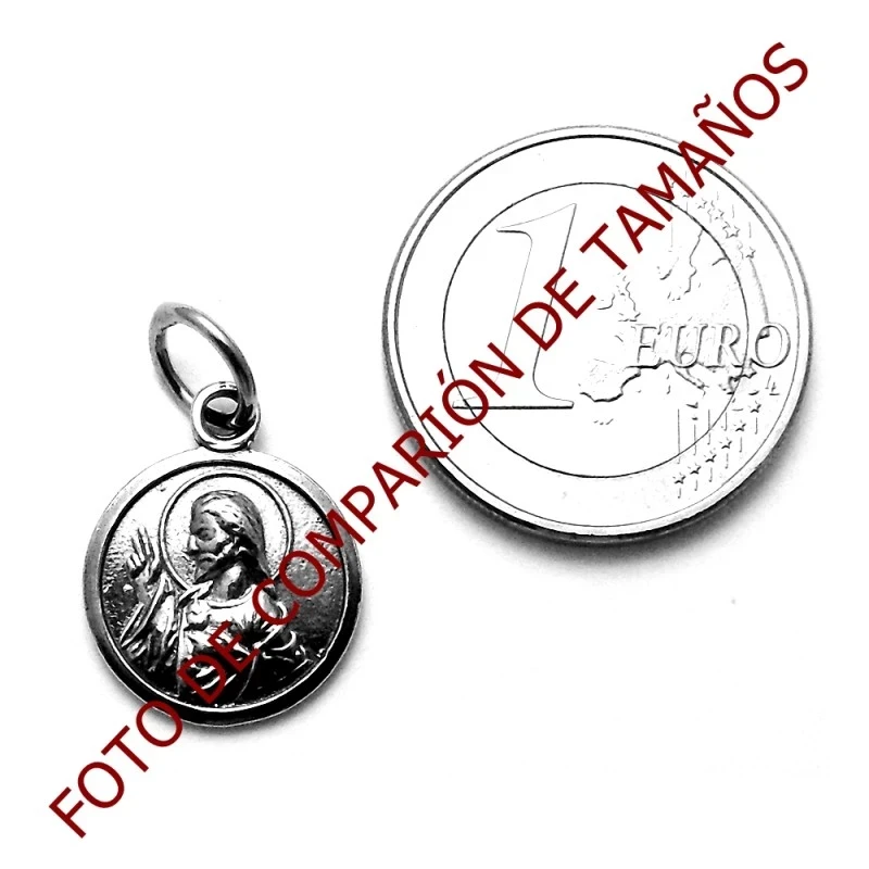 Medalla plata ley 925m oxidada escapulario V Carmen C Jesús [AA1022]