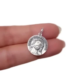 Cristo de la Exaltación Medalla en Plata de Ley 925m maciza de 22 mm.