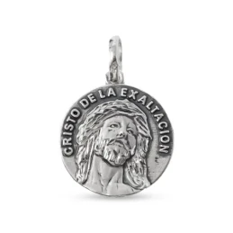 Cristo de la Exaltación Medalla en Plata de Ley 925m maciza de 22 mm.