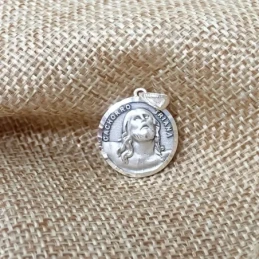 Cachorro de Triana Medalla Religiosa Plata Ley 925m maciza de 18 mm..