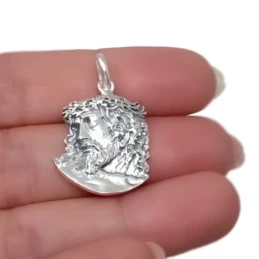 Cristo de la Buena Muerte Medalla Religiosa Rostro Plata  Ley 925m ma