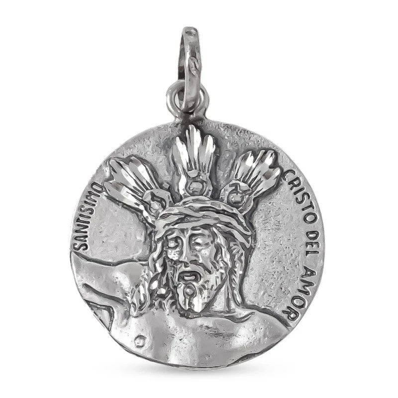 Cristo del Amor Medalla Religiosa en Plata de Ley 925m maciza de 31 m