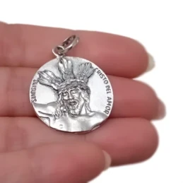 Cristo del Amor Medalla Religiosa en Plata de Ley 925m maciza de 31 m