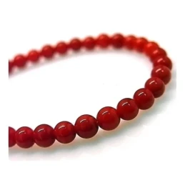 Pulsera plata ley 925m piedrecitas coral 3mm. [AB0659]