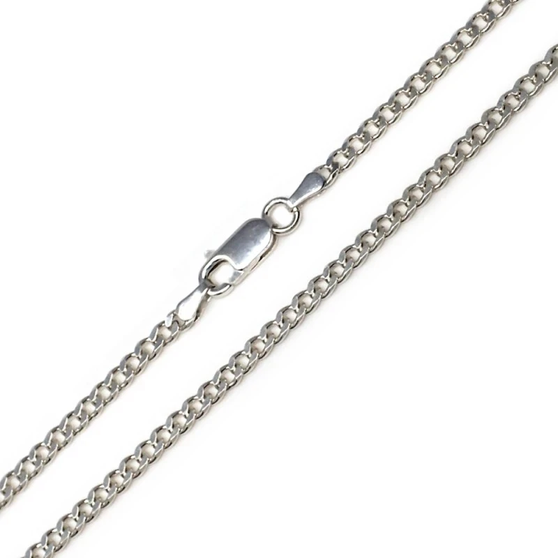 Cadena plata ley 925m 45cm. barbada 0.80mm. [AB0402]