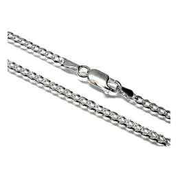 Cadena plata ley 925m 45cm. barbada 0.80mm. [AB0402]