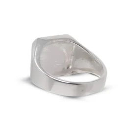 Sello Plata Ley 925m cuadrado hombre cabeza esmalte liso negro