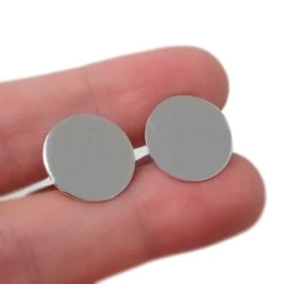 Gemelos plata Ley 925m hombre 15 mm. redondos lisos