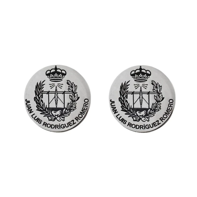 Gemelos personalizados plata Ley 925m hombre 15 mm. redondos lisos