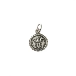 Santa Elena medalla plata Ley 925m unisex 11 mm. oxidada