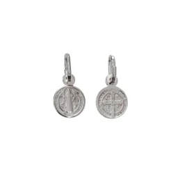 San Benito medalla plata Ley 925m unisex 8 mm.