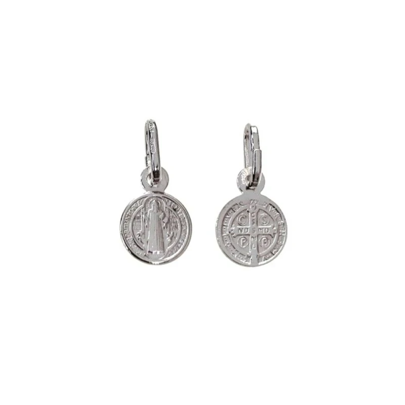 San Benito medalla plata Ley 925m unisex 8 mm.