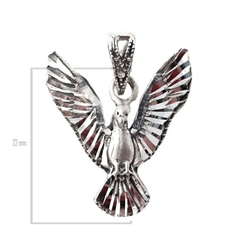Espírutu Santo Paloma colgante plata Ley 925m silueta 22 mm. maciza a