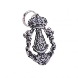 Virgen del Rocío Colgante Plata Ley 925m unisex 23 mm. oxidado detall