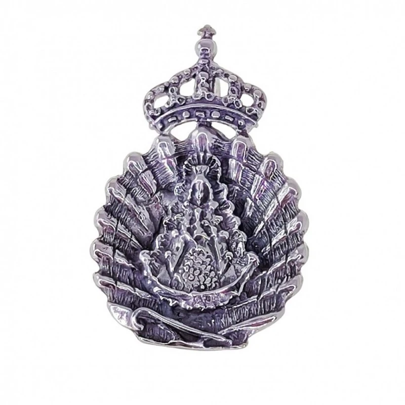 Virgen del Rocío Colgante Plata Ley unisex 36 mm. concha oxidada silu