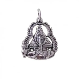 Virgen de la Cabeza Colgante Plata Ley 925m unisex 22 mm. oxidado det