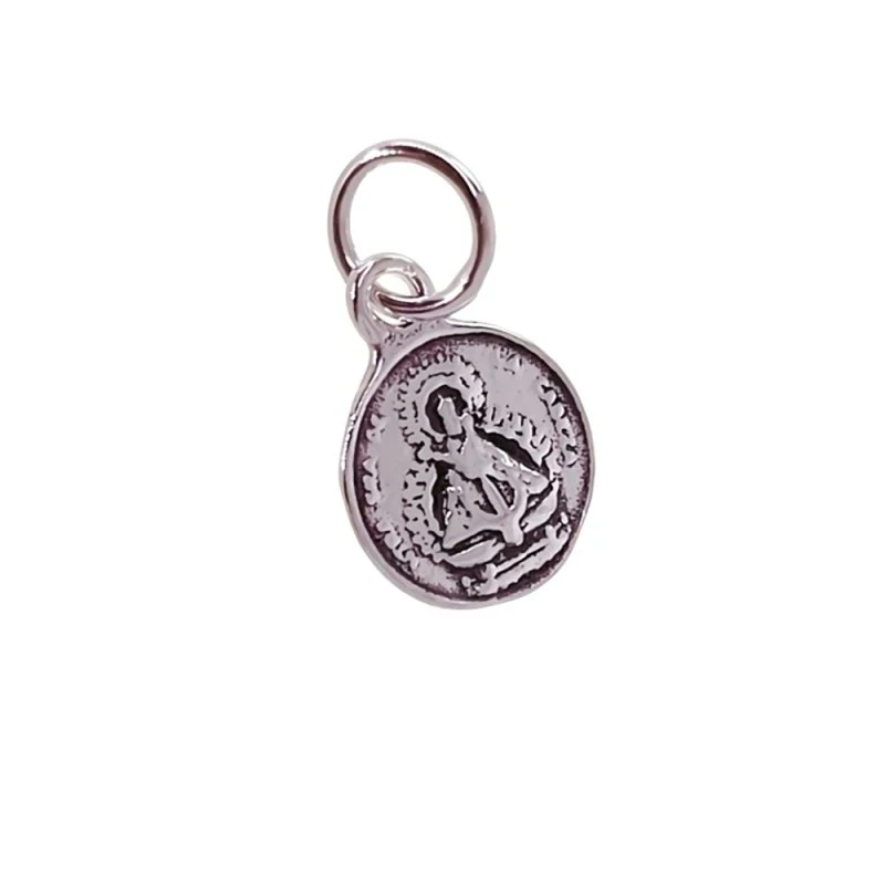 Virgen de la Cabeza medalla Plata Ley 925m unisex 9 mm. lenteja