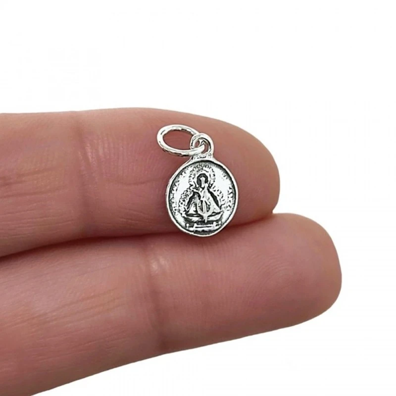 Virgen de la Cabeza medalla Plata Ley 925m unisex 9 mm. lenteja