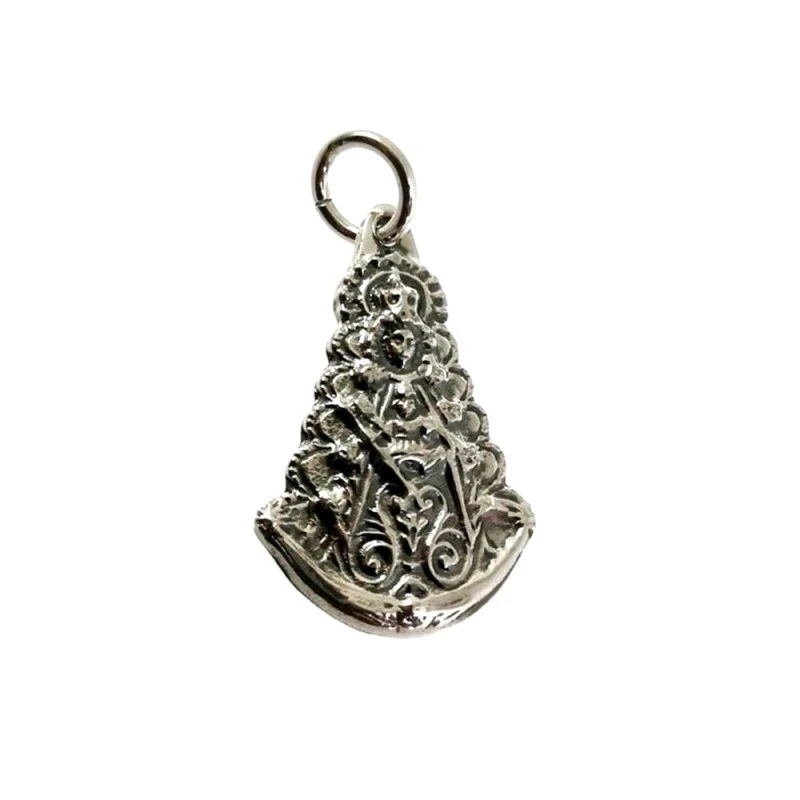 Virgen del Rocío Colgante Plata Ley 925m unisex 20 mm. silueta detall
