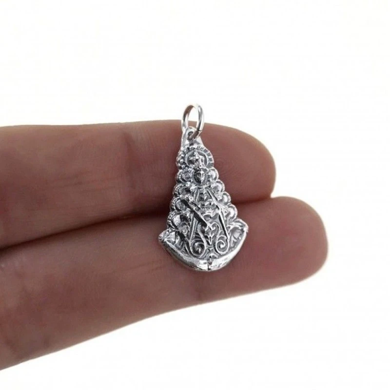 Virgen del Rocío Colgante Plata Ley 925m unisex 20 mm. silueta detall