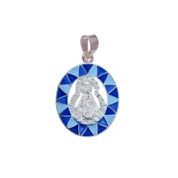 Virgen de la Soledad Colgante Plata Ley 925m unisex 28 mm. cerco esma