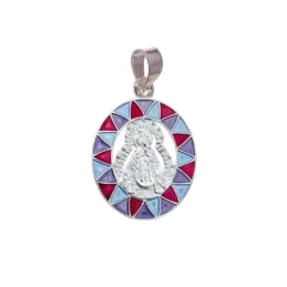 Virgen de la Soledad Colgante Plata Ley 925m unisex 28 mm. cerco esma