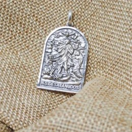 Nuestra Señora Desatanudos Medalla Colgante Plata Ley 925m maciza 37