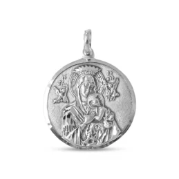 Virgen del Perpetuo Socorro Medalla Plata Ley 925m maciza 27 mm.. Gra