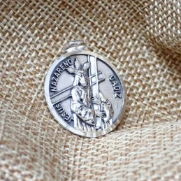 Jesús Nazareno de Cádiz Medalla Plata Ley 925m maciza 25 mm. relieve