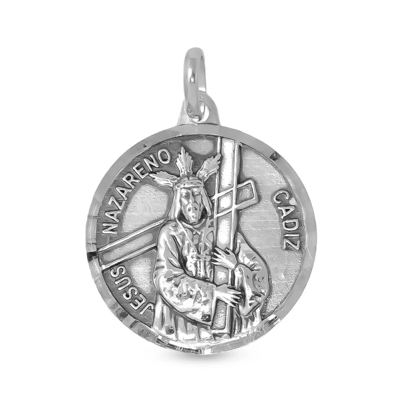 Jesús Nazareno de Cádiz Medalla Plata Ley 925m maciza 25 mm.. Grabaci