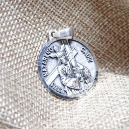 Jesús Nazareno de Cádiz Medalla Plata Ley 925m maciza 27 mm.. Grabaci