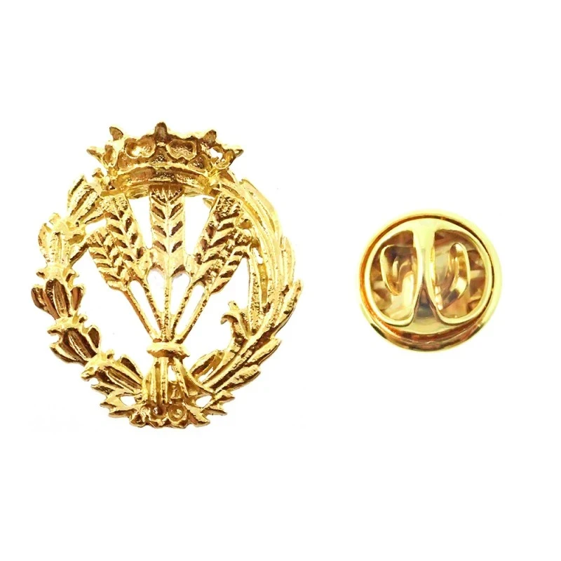 Insignia profesional Ingeniero Agrónomo escudo oro 18k 17 mm. pin cie