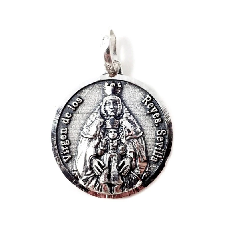 Virgen de los Reyes Sevilla Medalla Plata Ley 925m 18 mm. maciza. Gra