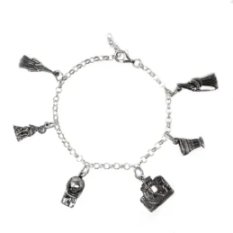 Pulsera cofrade plata Ley 925m unisex 18 mm. cadena rolo colgantes co