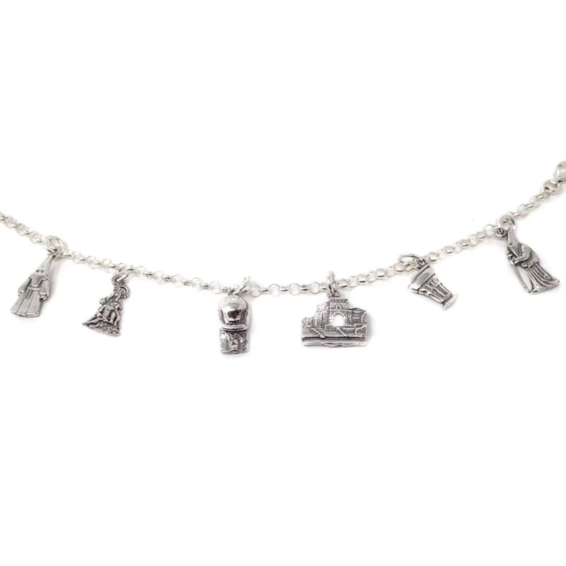 Pulsera cofrade plata Ley 925m unisex 18 mm. cadena rolo colgantes co