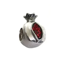 Charm icono plata Ley 925m mujer 13 mm. granada piedras color rojo