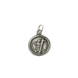 Santa Elena medalla plata Ley 925m unisex 13 mm. oxidada