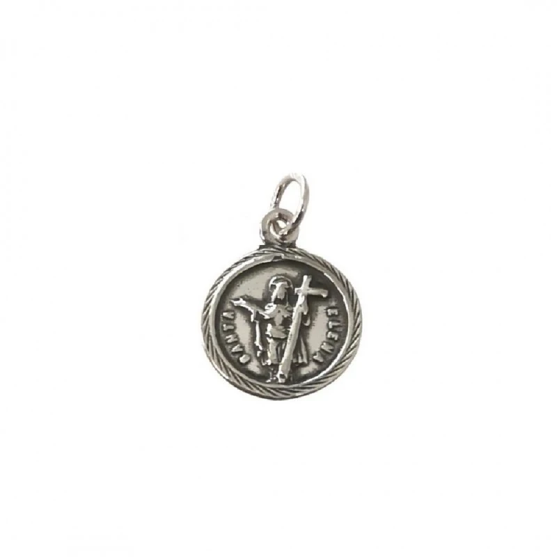 Santa Elena medalla plata Ley 925m unisex 13 mm. oxidada