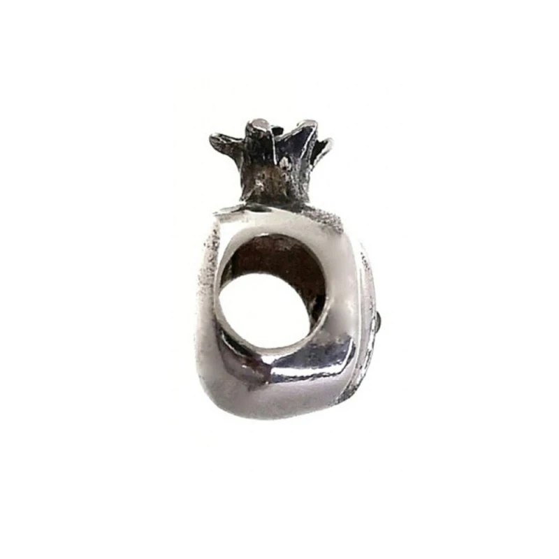 Charm icono plata Ley 925m mujer 13 mm. granada piedras color rojo