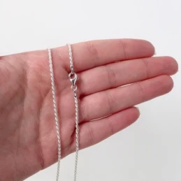 Cadena plata Ley 925m cordón 50cm. macizo ancho 1.75mm. liso cierre m
