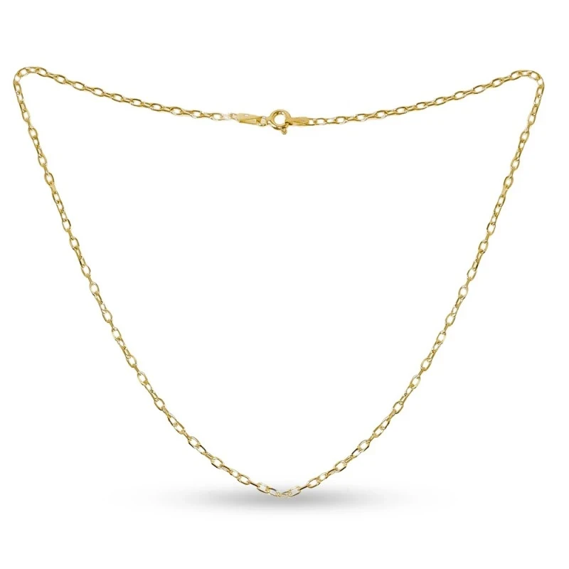 Cadena Forzada en Plata de Ley 925m chapada en oro de 40 cm. ancho es